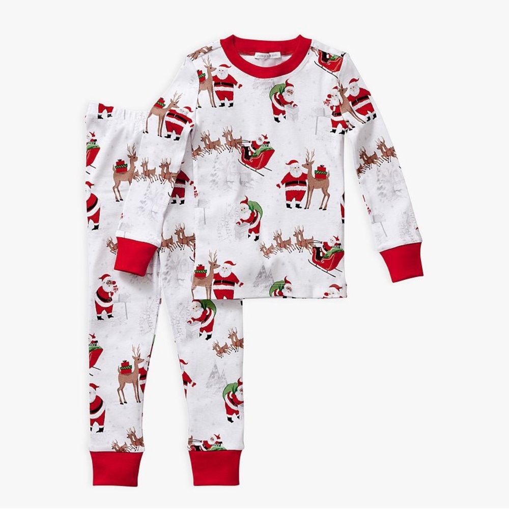 Pottery Barn Kids Heritage Santa Organic Cotton Kid Pajama Set